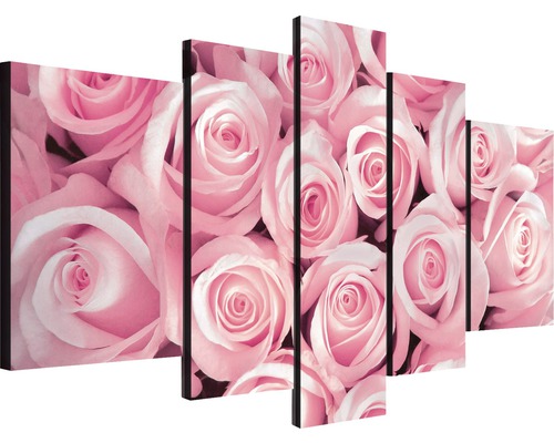 Schilderij canvas rozen set van 5 stuks
