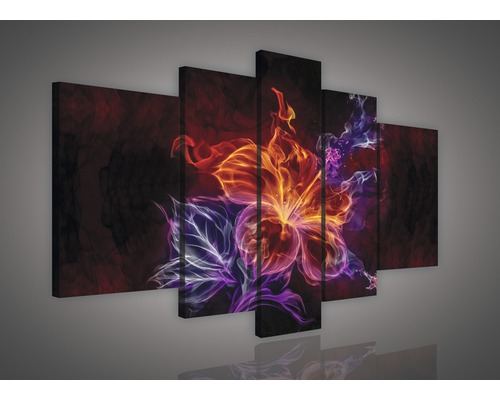 Meerdelige wanddecoratie met bloemmotief