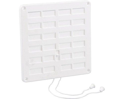ROTHEIGNER Ventilatierooster afsluitbaar koordbediening kunststof wit 200 x 200 mm Vierkant kunststof inspectieluik met trekkoord