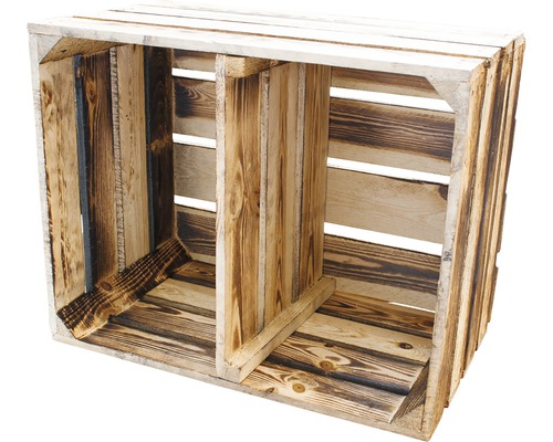 Houten kist met twee vakken