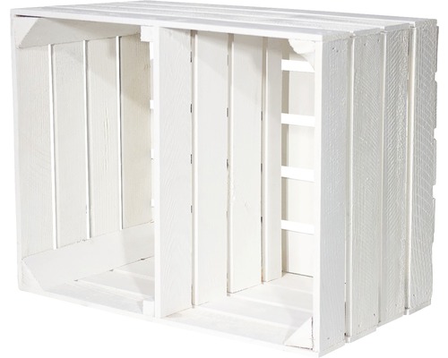 Witte houten kist met twee vakken voor opslag