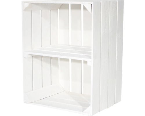 Witte houten kist met een plank voor opslag en organisatie