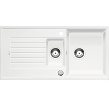 Spoelbak met afdruiprek en twee wasbakken