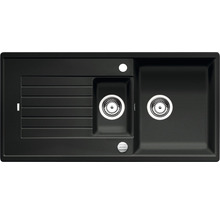 Spoelbak van silgraniet met afdruipvlak en twee bakken