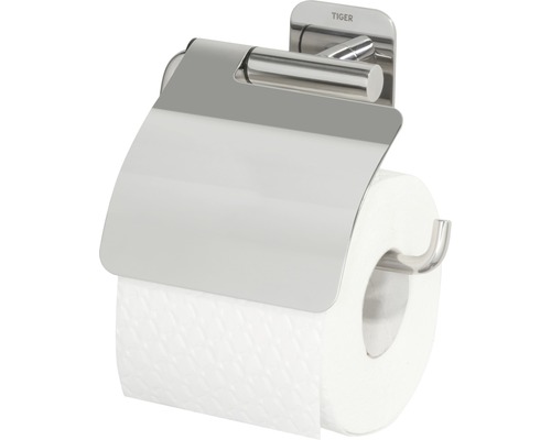 Metalen toiletpapierhouder met rol papier