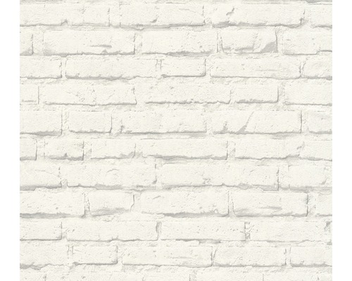 A.S. CRÉATION Vliesbehang 34399-2 Boys & Girls bakstenen lichtgrijs Behang met steenmuurmotief