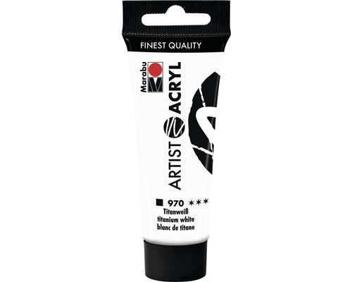 MARABU Artist Acrylverf titaanwit 22 ml Marabu Artist Acrylverf titaniumwit tube
