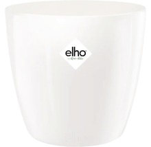 Witte kunststof bloempot met Elho logo
