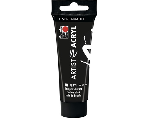 MARABU Artist Acrylverf lampenzwart 974 22 ml Marabu Artist Carbon Black acrylverf in tube