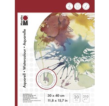 Marabu Aquarelblok met 20 vel papier, formaat 30 x 40 cm