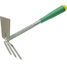 Tuinhacke met drietandige vork en handvat