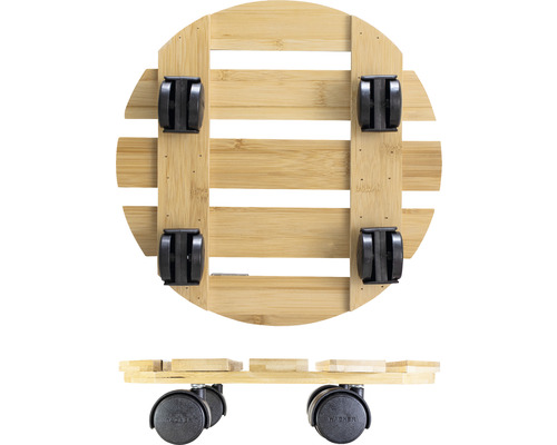 Plantenroller van bamboe met wielen