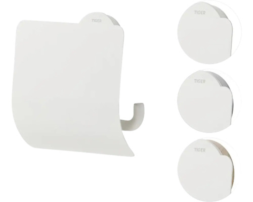 Tiger Logo toiletpapierhouder met deksel en wandmontage opties