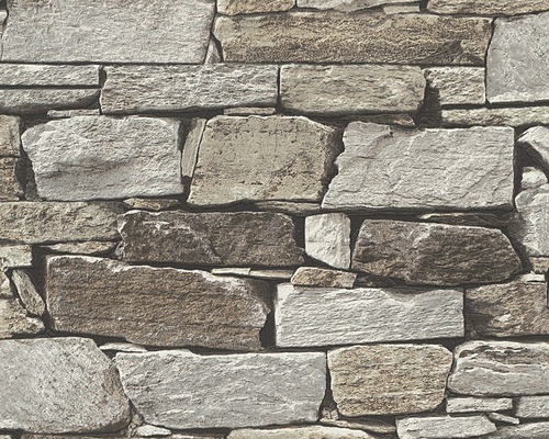 Close-up van een muur met steenbehang.