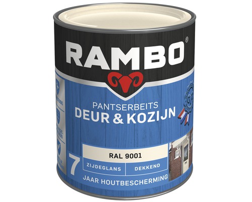 RAMBO Pantserbeits Deur & Kozijn zijdeglans dekkend RAL 9001 750 ml Verf voor deuren en kozijnen van Rambo