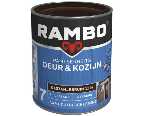 RAMBO Pantserbeits Deur & Kozijn zijdeglans dekkend kastanjebruin 750 ml