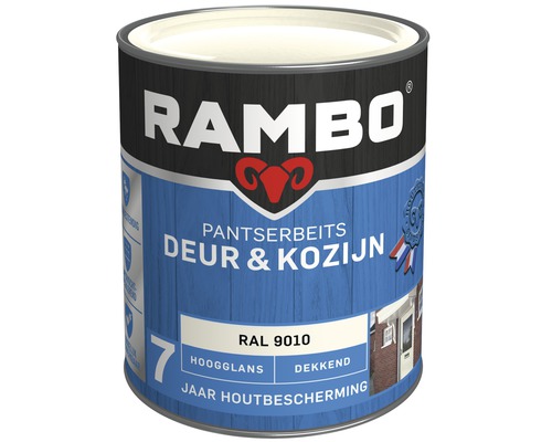 RAMBO Pantserbeits Deur & Kozijn hoogglans dekkend RAL 9010 750 ml