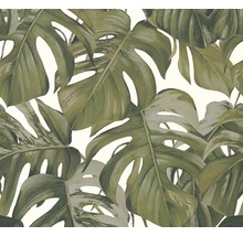 Behang met Monstera bladpatroon