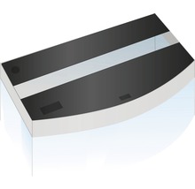 Aquarium met gebogen glazen voorkant