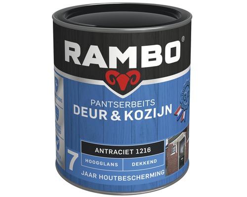 RAMBO Pantserbeits Deur & Kozijn hoogglans dekkend antraciet 750 ml