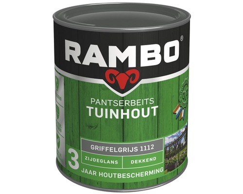 RAMBO Pantserbeits Tuinhout zijdeglans dekkend griffelgrijs 750 ml