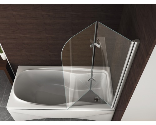 Badkuip met glazen douchescherm