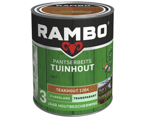 RAMBO Pantserbeits Tuinhout zijdeglans transparant teakhout 750 ml