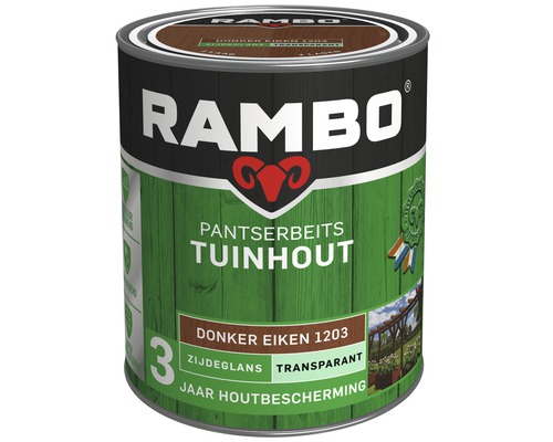 RAMBO Pantserbeits Tuinhout zijdeglans transparant donker eiken 750 ml