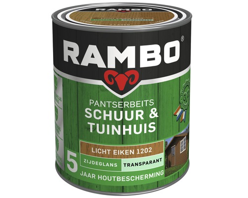 RAMBO Pantserbeits Schuur & Tuinhuis zijdeglans transparant licht eiken 750 ml