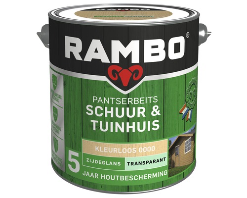 RAMBO Pantserbeits Schuur & Tuinhuis zijdeglans transparant kleurloos 2,5 l RAMBO Pantserbeits Schuur & Tuinhuis zijdeglans transparant kleurloos 2,5 l