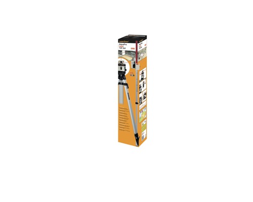 Laserliner AquaPro Laser 130 set in verpakking met statief en accessoires