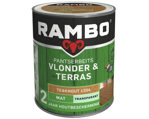 RAMBO Pantserbeits Vlonder & Terras mat transparant teakhout 1 l Rambo beits voor vloeren en terrassen, teakhout 1204