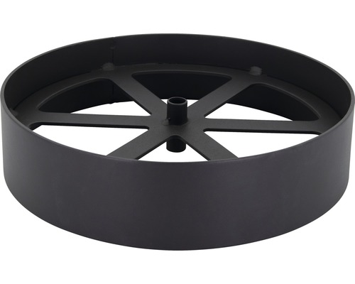 Zwarte ring met wielspaakstructuur voor de tuin.