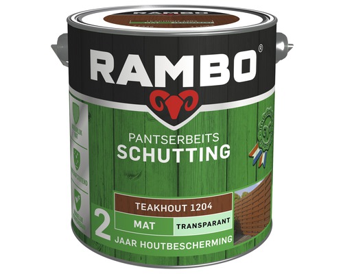 RAMBO Pantserbeits Schutting mat transparant teakhout 2,5 l