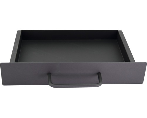 Zwarte lade met handgreep voor opslag