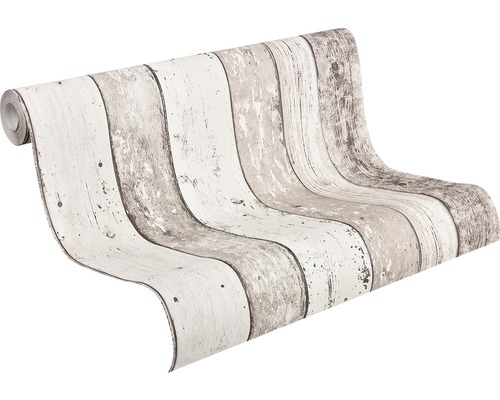 Rol behang met houtlook