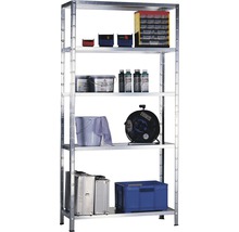 Stellingkast met vijf niveaus en diverse items