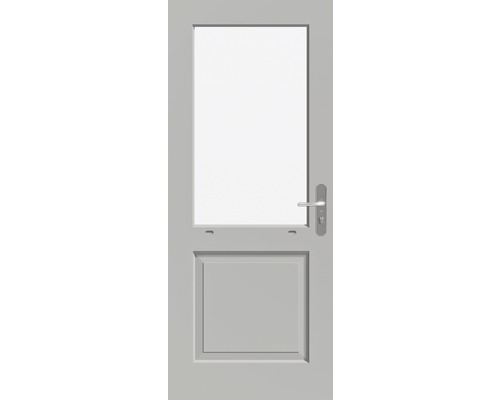 ARON Achterdeur gegrond AAD-HBP90 83x201,5 cm, excl. glas & accessoires Grijze deur met glazen inzetstuk en deurgreep