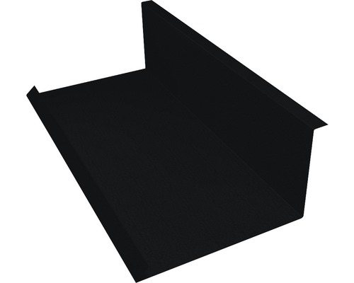 PRECIT Muuraansluitplaat voor dakpanplaat, BigStone RAL9005 zwart, 2000x100x115 mm