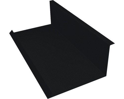PRECIT Muuraansluitplaat voor dakpanplaat, BigStone RAL9005 zwart, 1000x100x115 mm