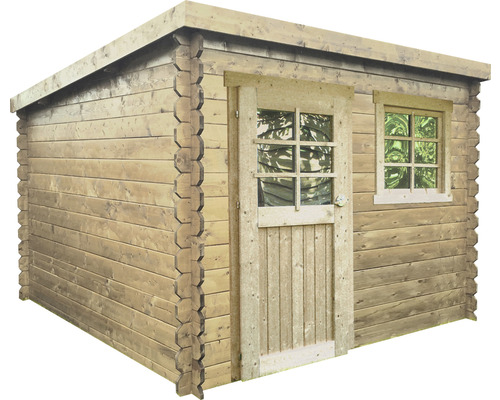 Houten tuinhuis met deur en raam