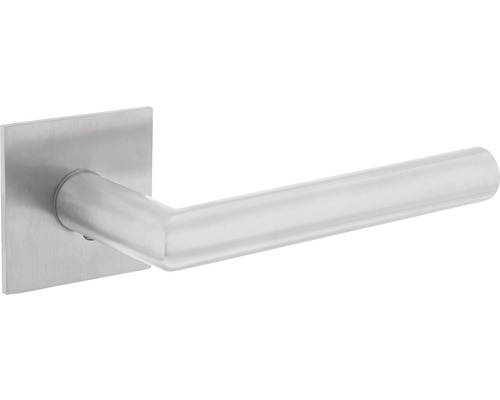 INTERSTEEL Deurkruk paar Hoek 90° op vierkant magneet rozet RVS geborsteld Roestvrijstalen deurklink met vierkante rozet