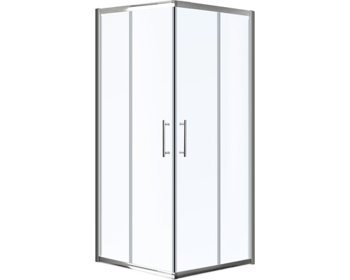 Hoekdouche met twee deuren en transparant glas