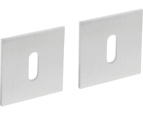 INTERSTEEL Rozet vierkant magneet met sleutelgat RVS geborsteld, 2 stuks