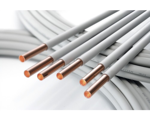Meerdere verwarmingsbuizen met kunststof mantel en koperen kern