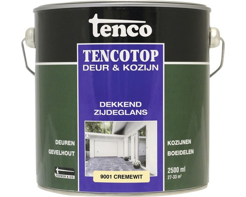 TENCO Tencotop Deur & Kozijn dekkend zijdeglans RAL 9001 2,5 l Tenco Tencotop deur en kozijnverf, 2500 ml blik