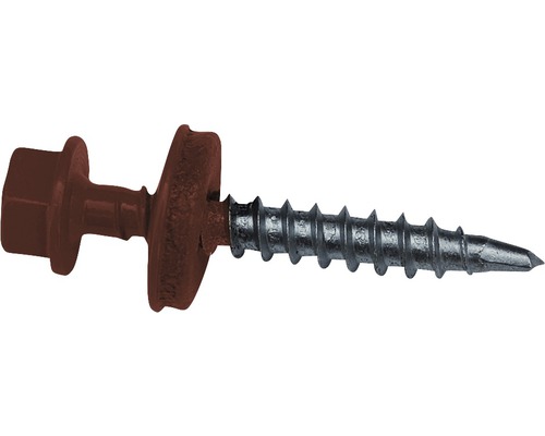 PRECIT schroeven 4,8 x 35 mm lichtbruin pak 20 stuks Dakpanplaatschroef met afdichtring