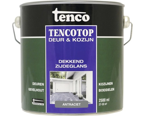 TENCO Tencotop deur & kozijn dekkend zijdeglans antraciet 2,5 l