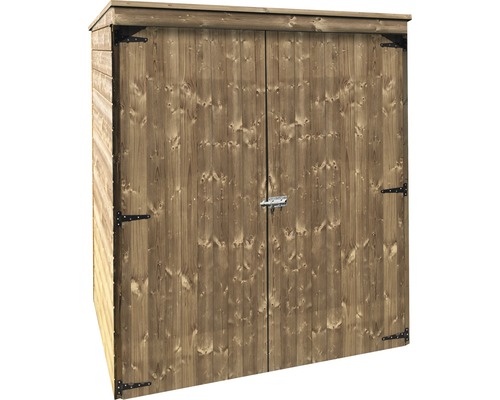 Houten tuinkast met dubbele deur en grendel