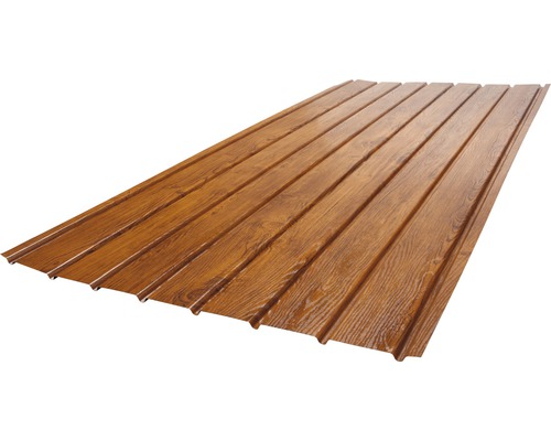 Houten paneel met messing en groef